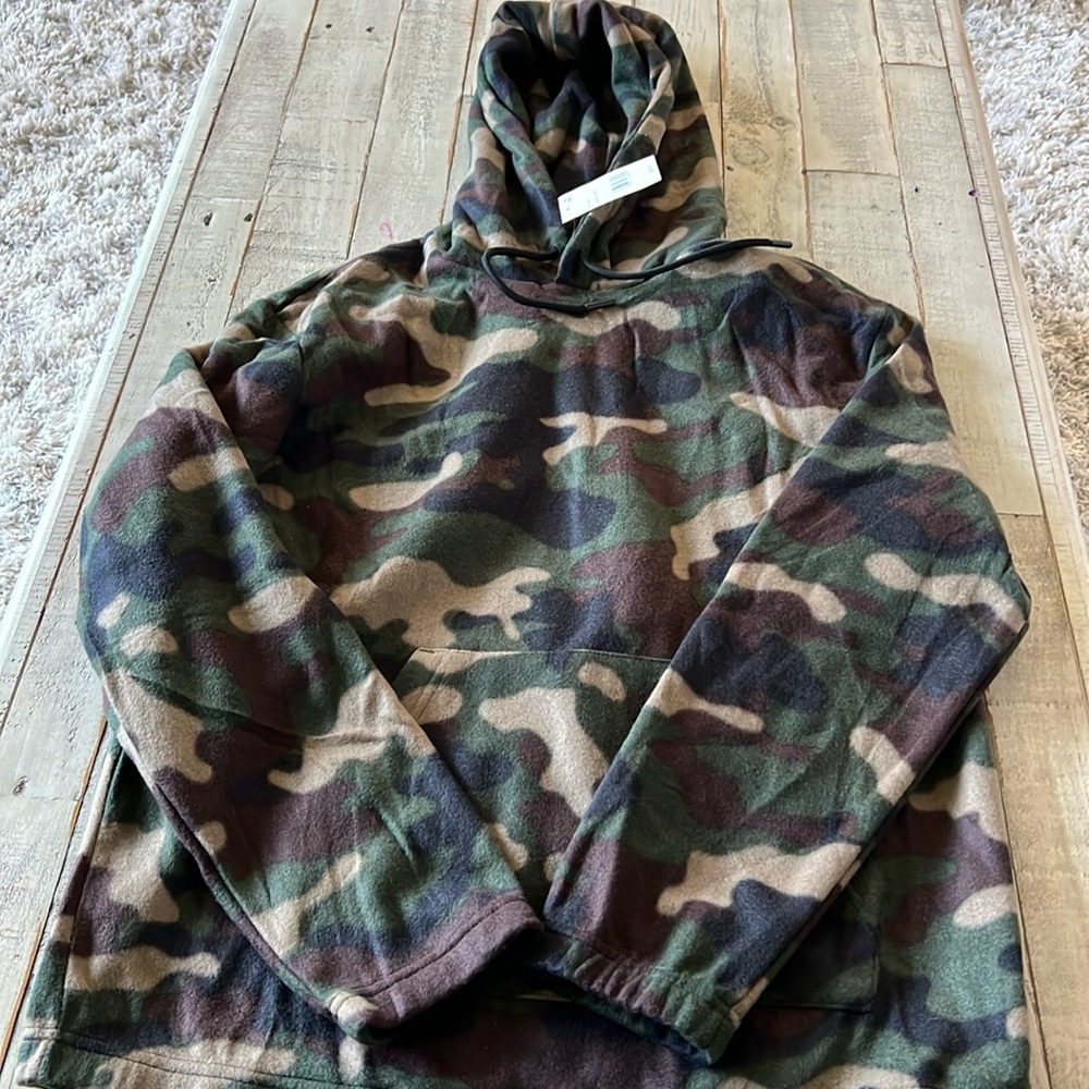 NWT LAZER Mens Polar Fleece Pullover Hoodie Green S